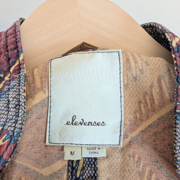 Anthropologie Elevenses Geo Print Safari Vest with Belt - Diamond Motif‎ - M - Picture 14 of 15